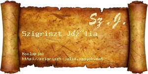 Szigriszt Júlia névjegykártya