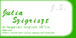 julia szigriszt business card